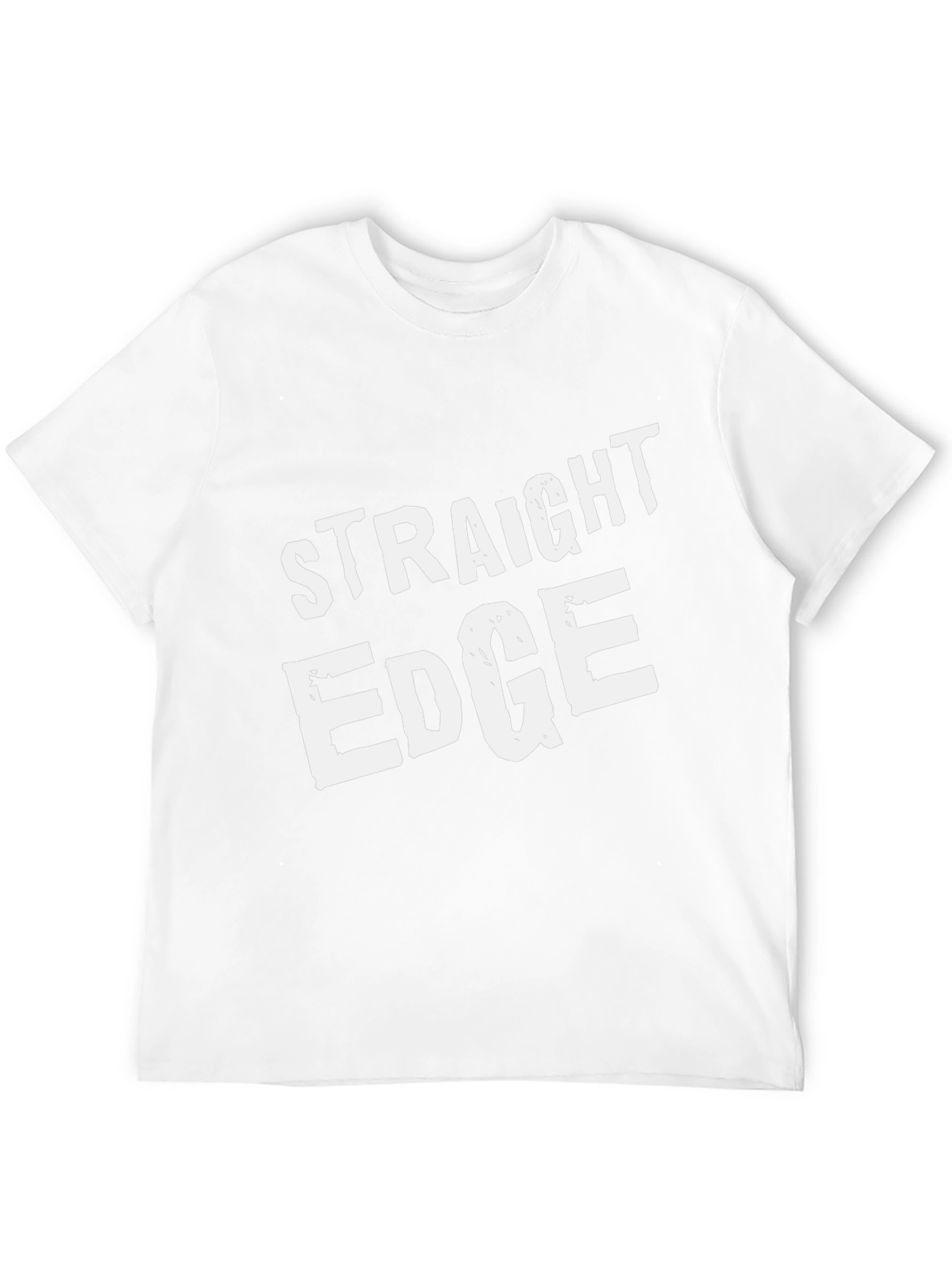 Straight Edge Crew Neck Tee - Bold White Print