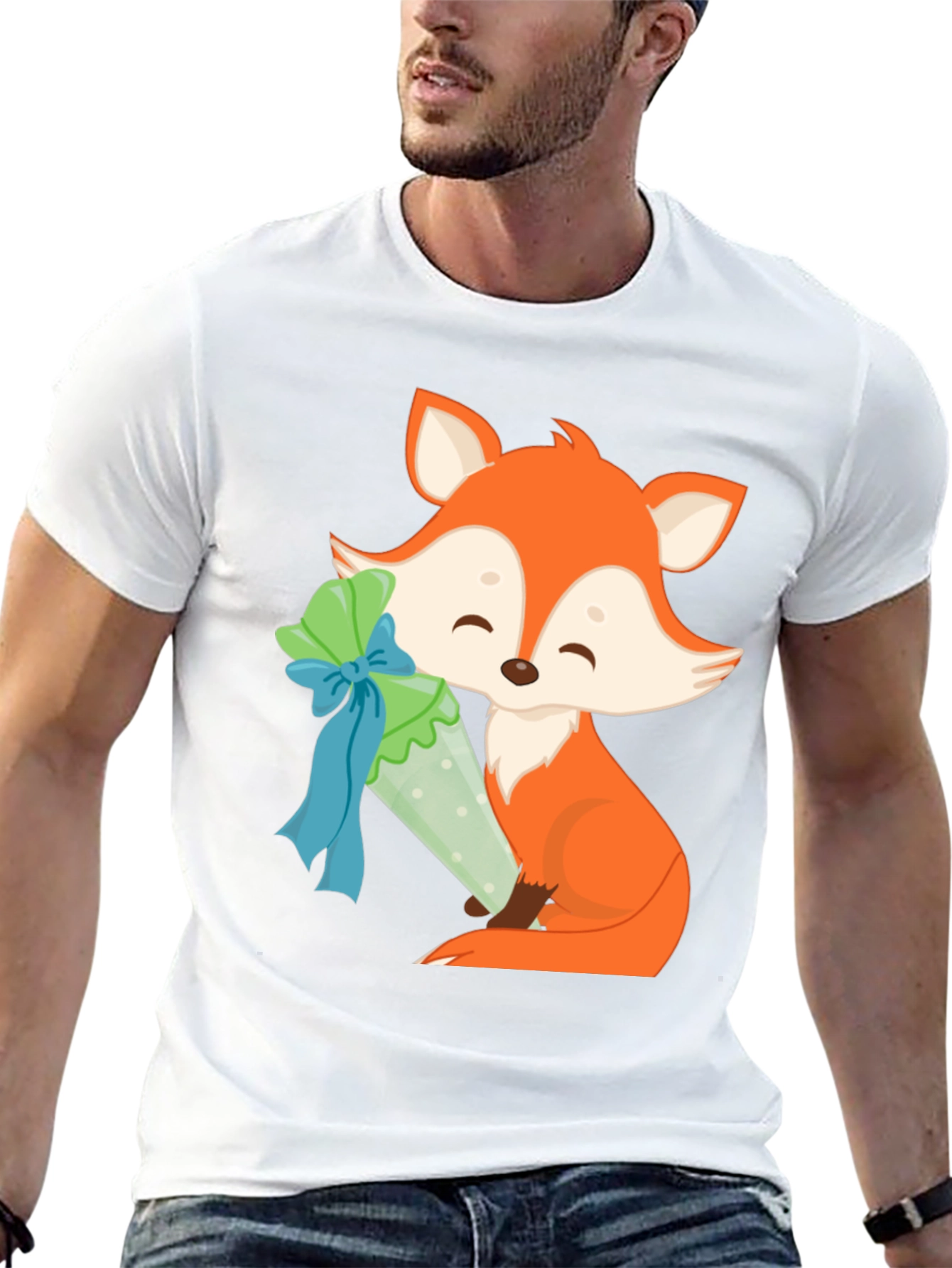 Fox with Treat T-Shirt - Cute & Stylish