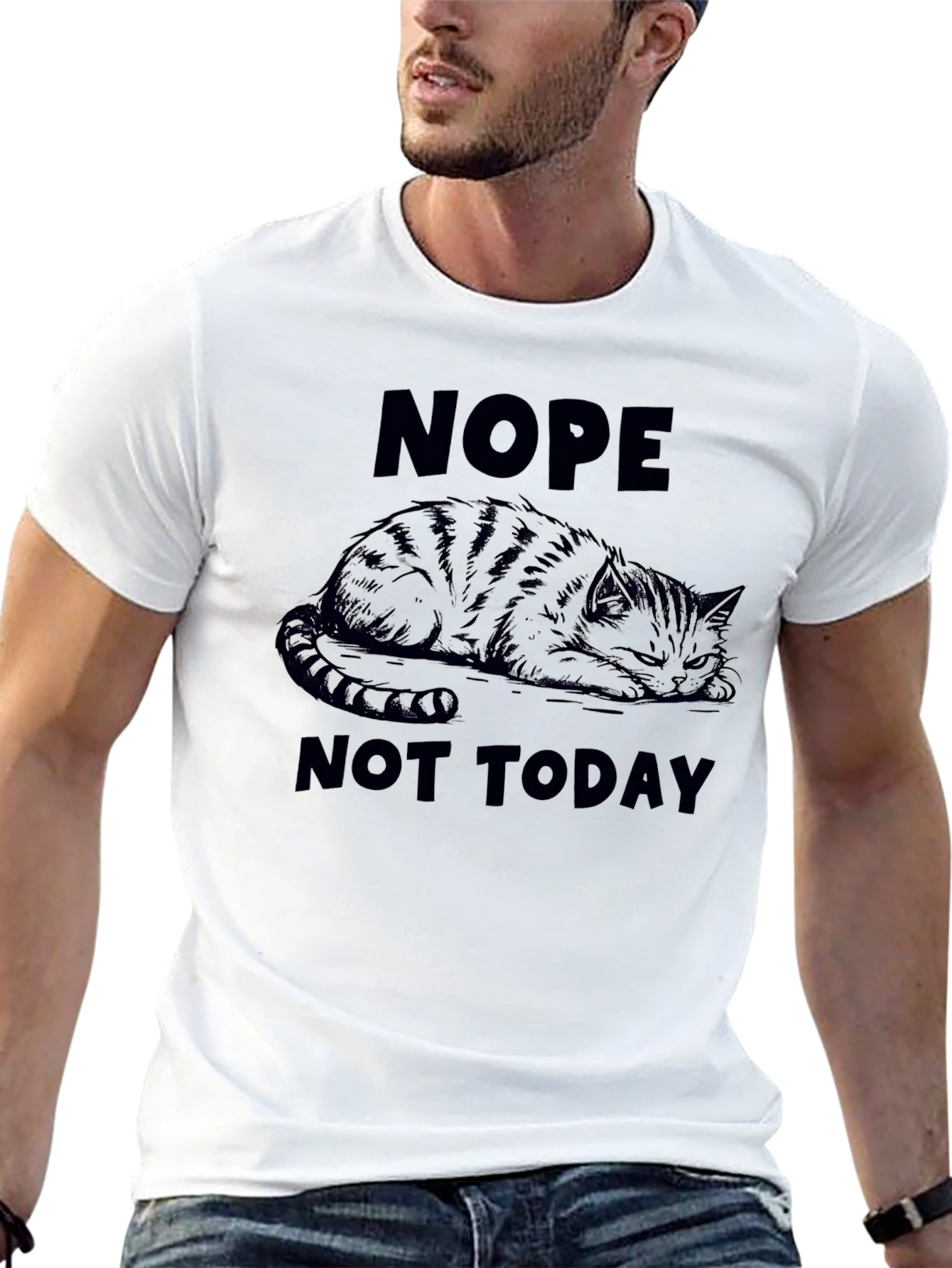 Nope Not Today Cat Graphic Tee