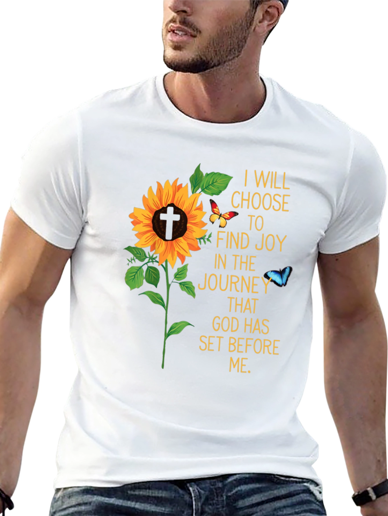 Joyful Journey Sunflower Graphic T-Shirt
