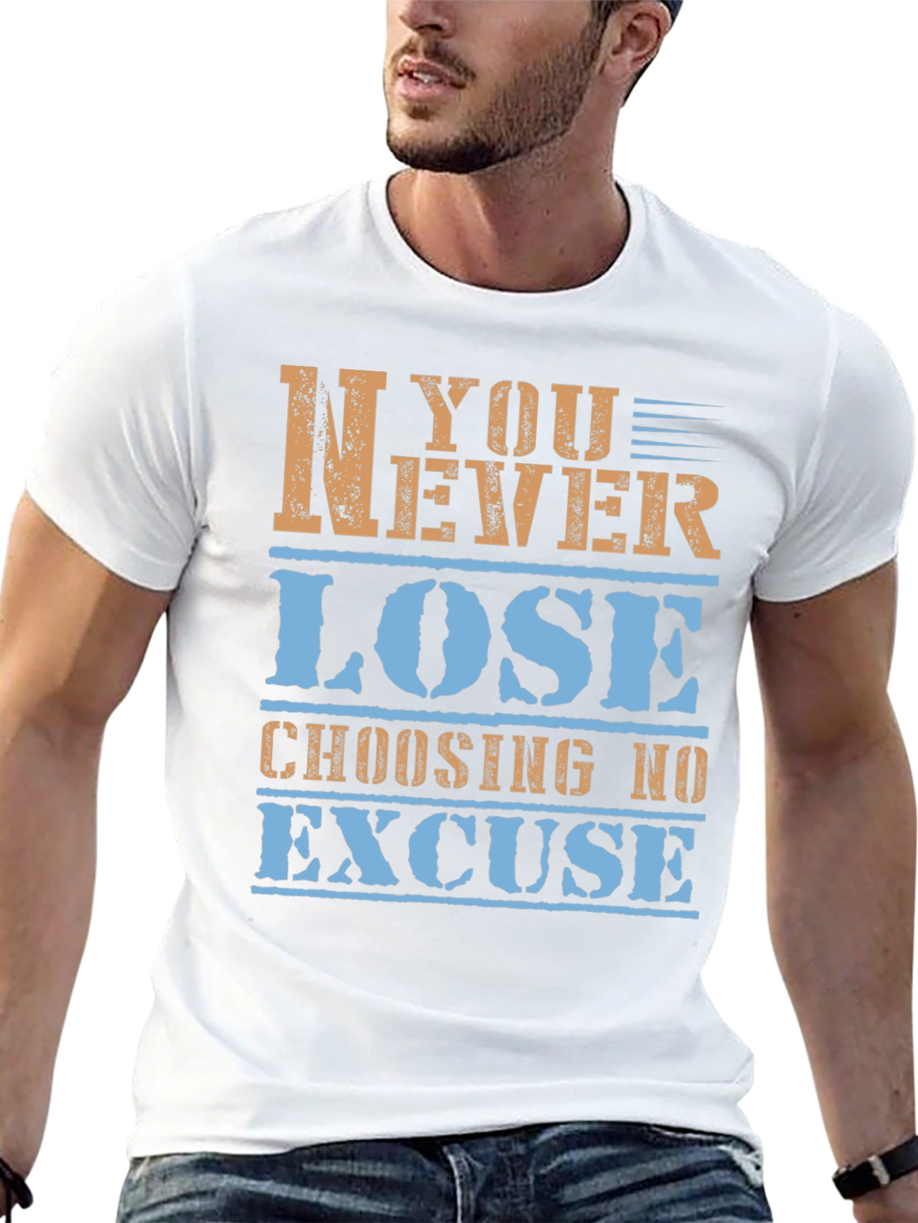 Inspirational Graphic Tee - Never Lose - Black