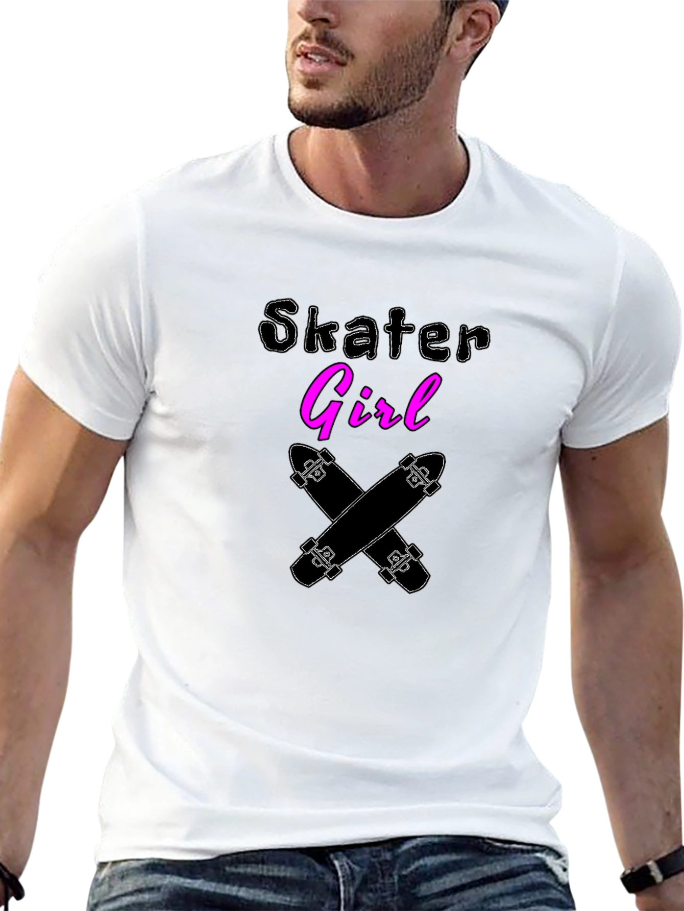 Skater Girl Graphic Tee - Black
