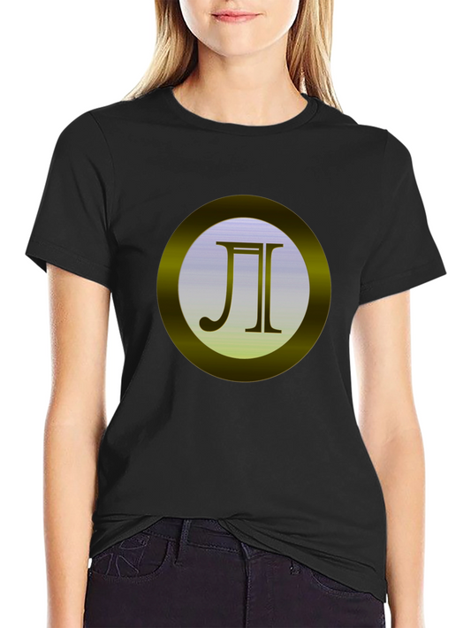 Black Tee with Golden Circle Emblem