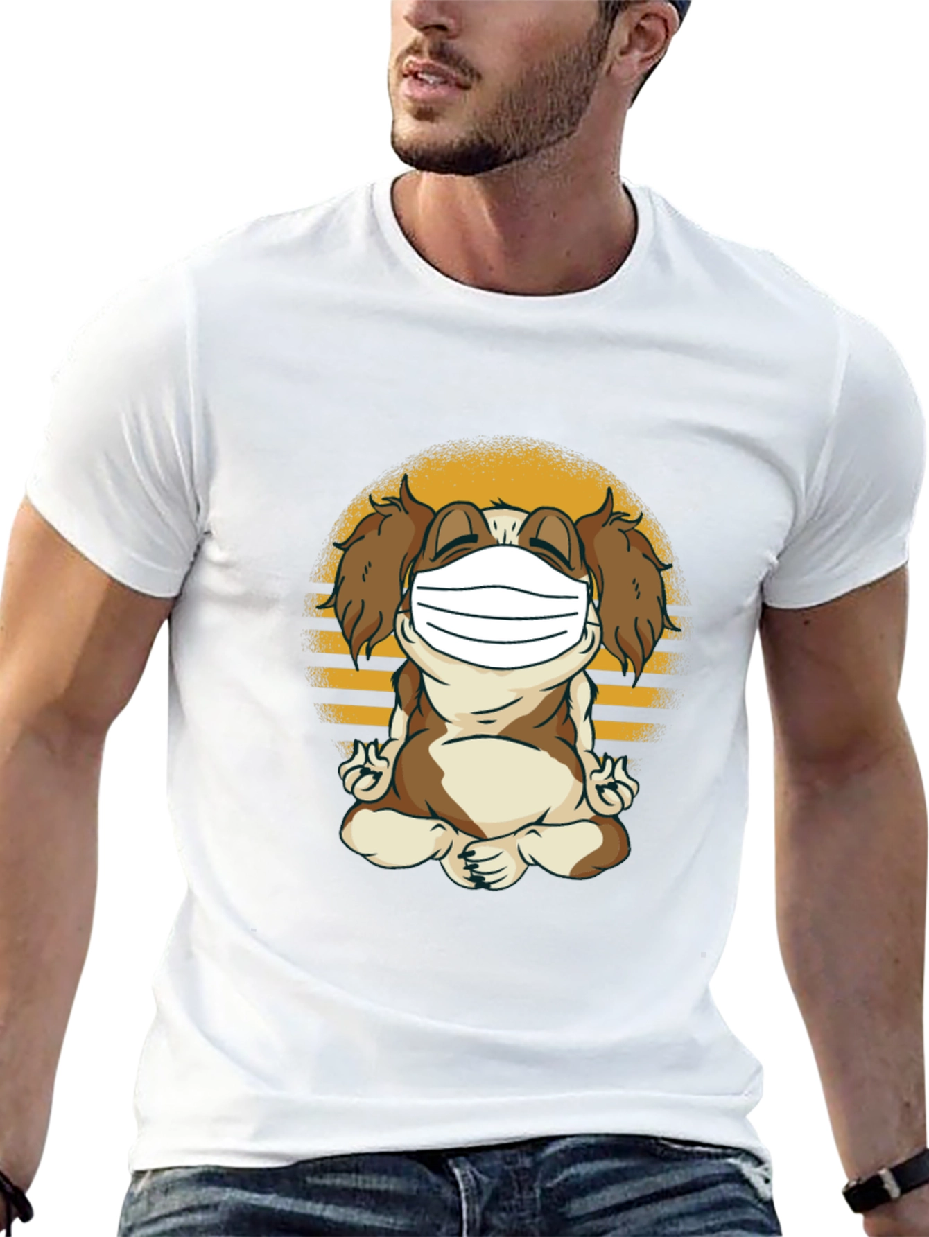 Dog in Mask T-Shirt: Meditating Canine Tee