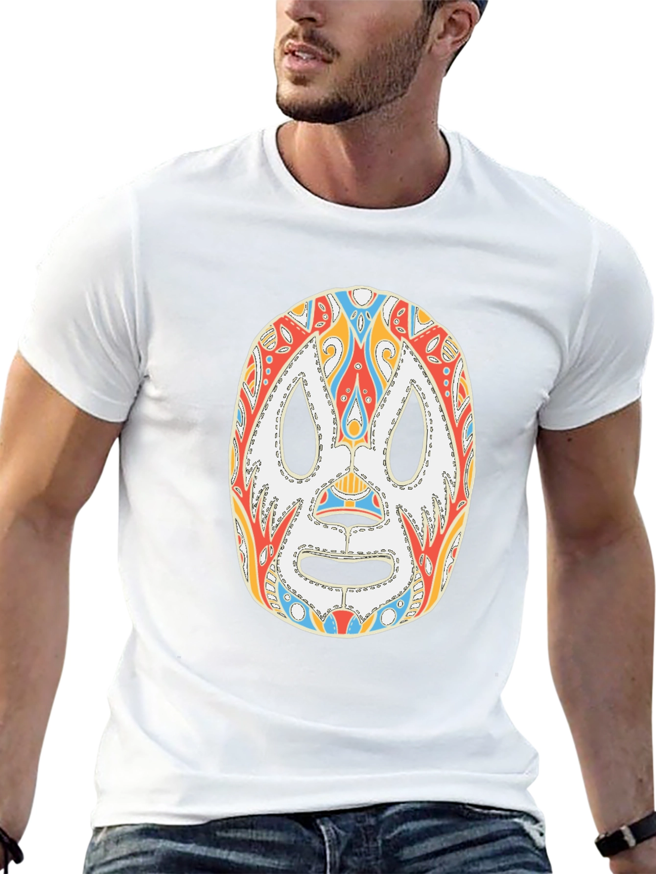 Lucha Libre Mask Graphic T-Shirt - Unique Design