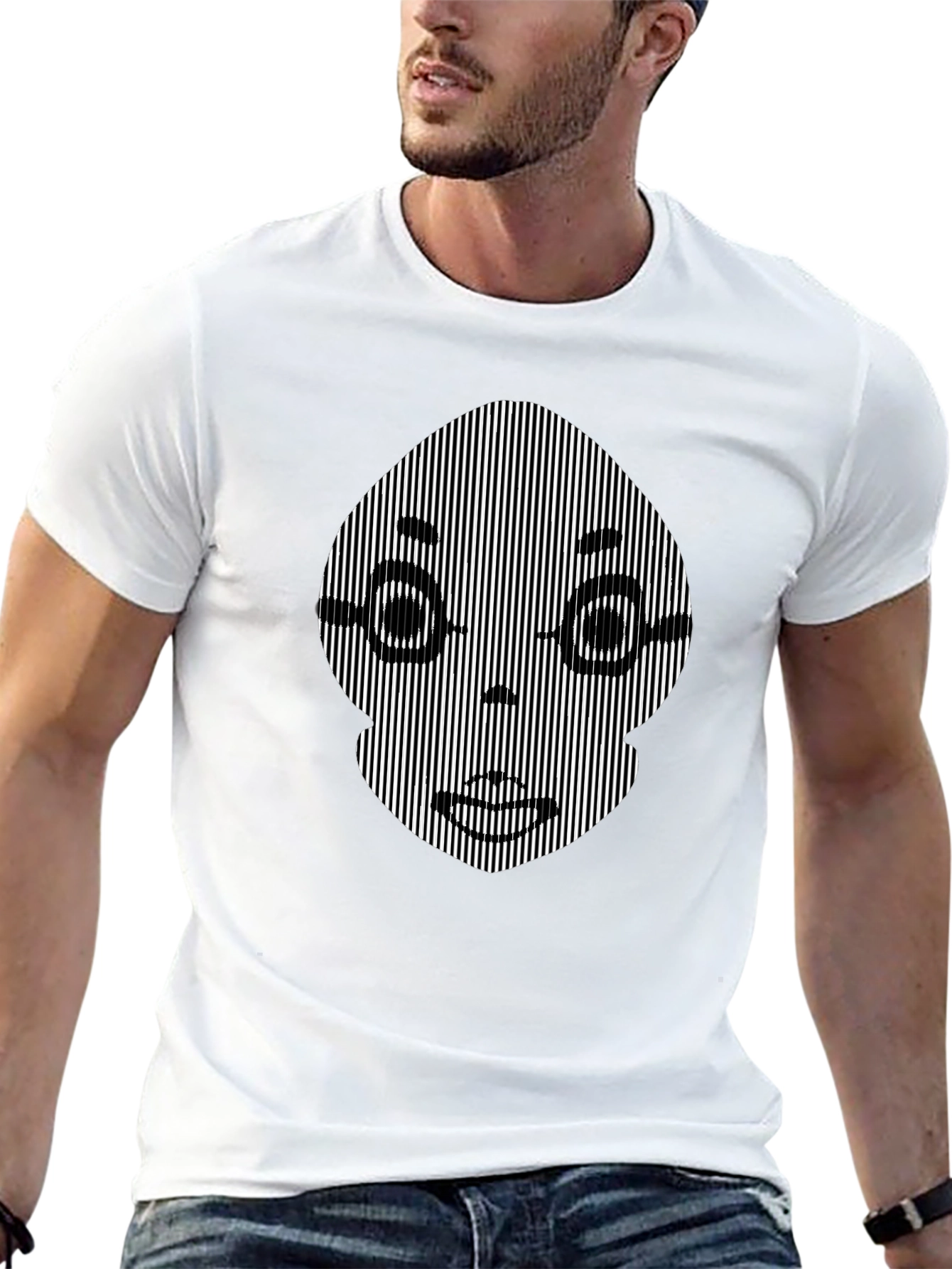 Optical Illusion Face Graphic Tee