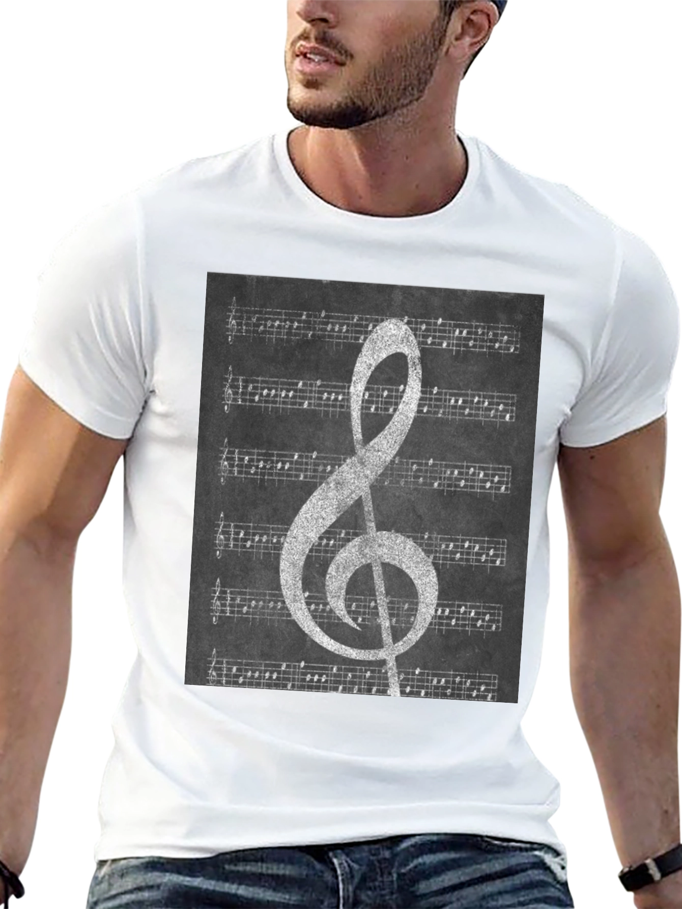 Musical Notes T-Shirt: Treble Clef & Sheet Music Design