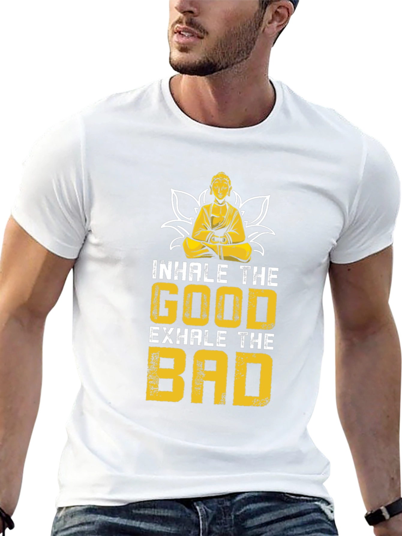 Inhale The Good T-Shirt - Buddha Lotus Design