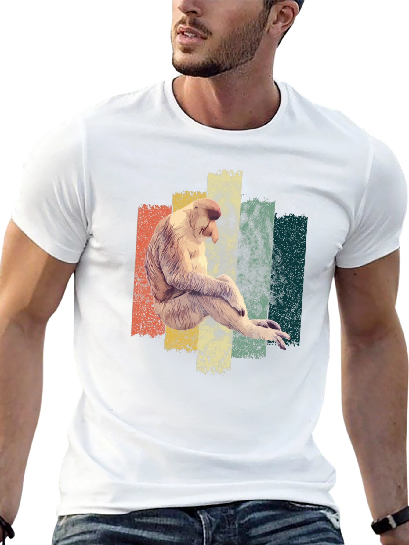 Proboscis Monkey T-Shirt - Retro Style