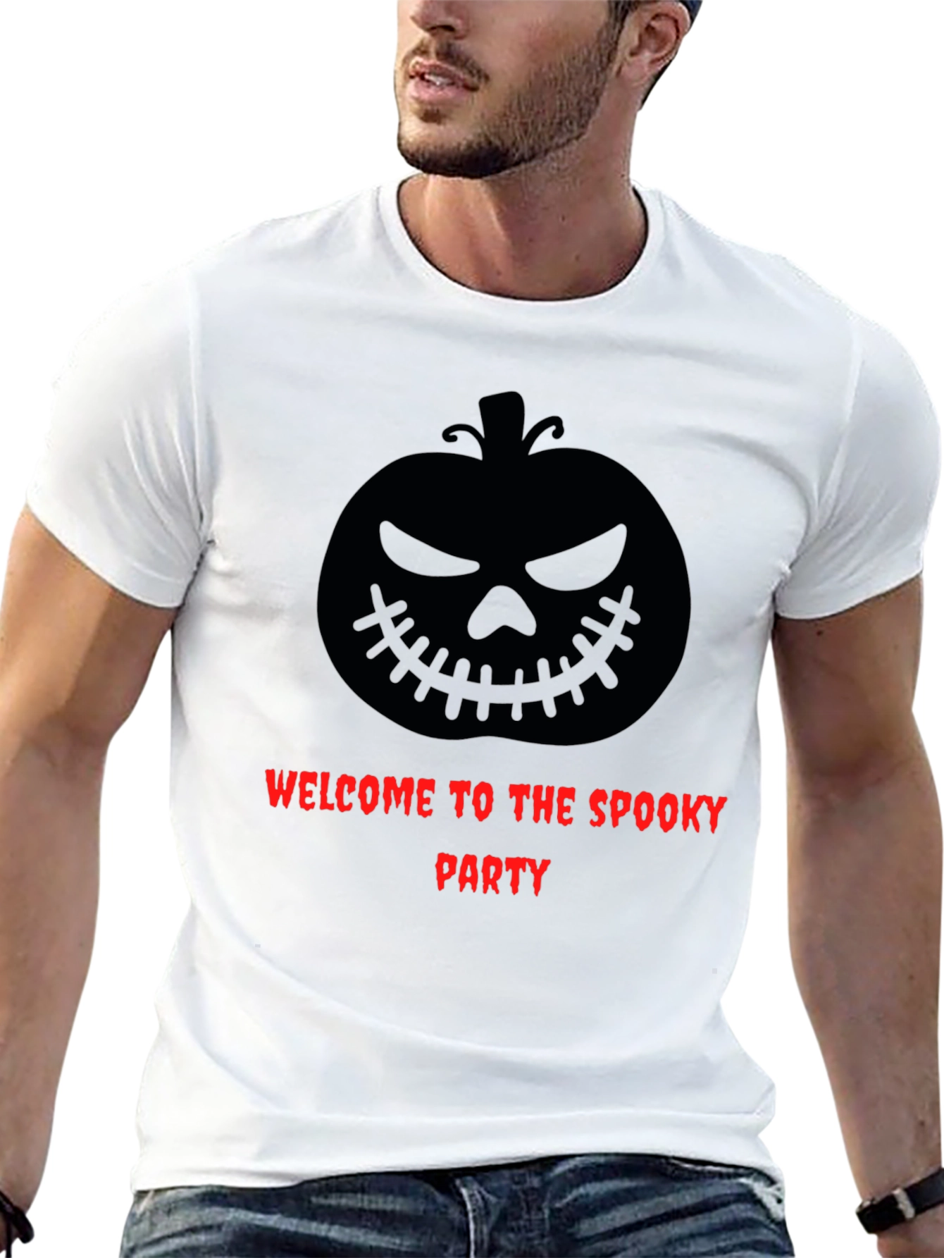 Spooky Party Graphic Tee - Halloween Pumpkin Design