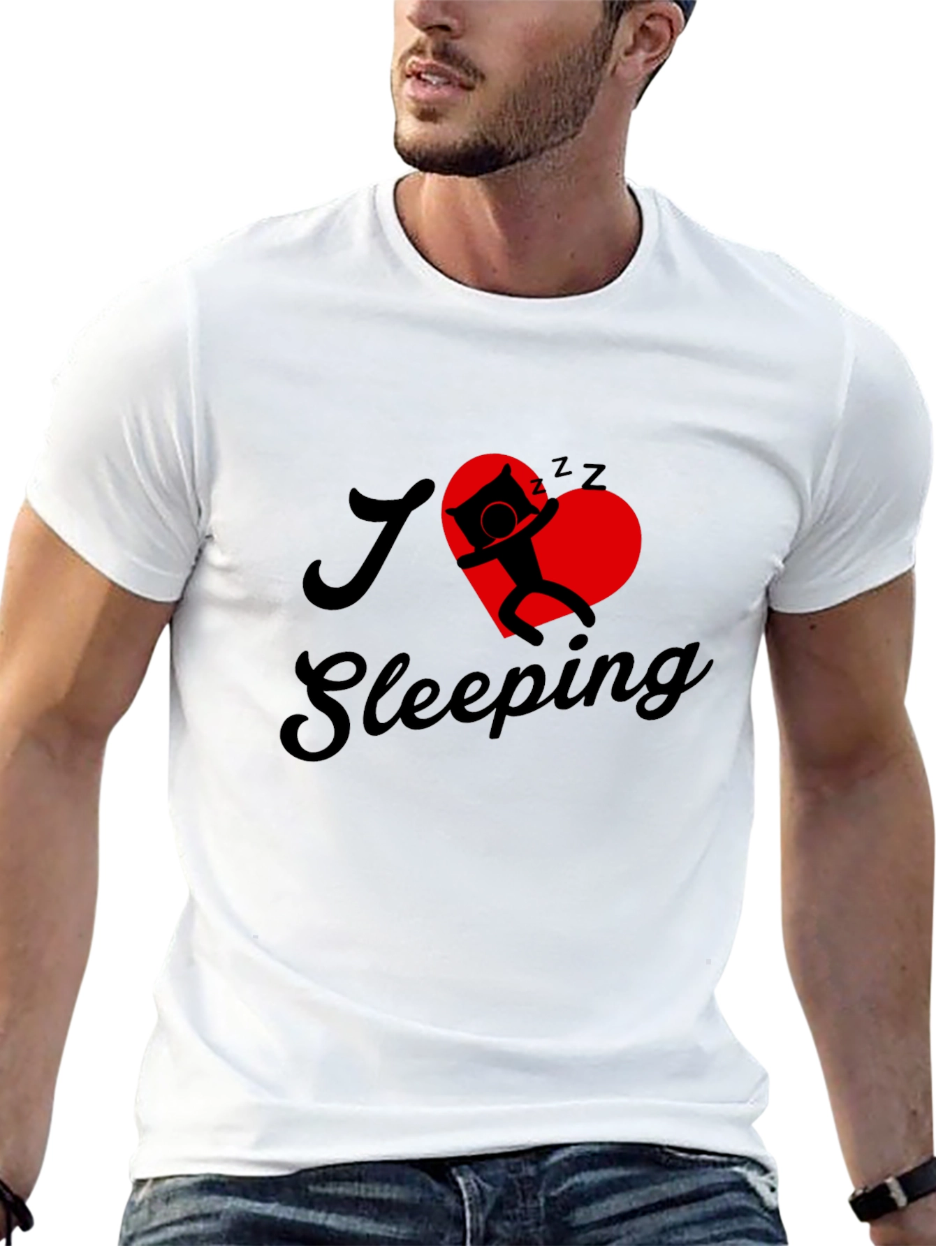I Love Sleeping Black Graphic Tee