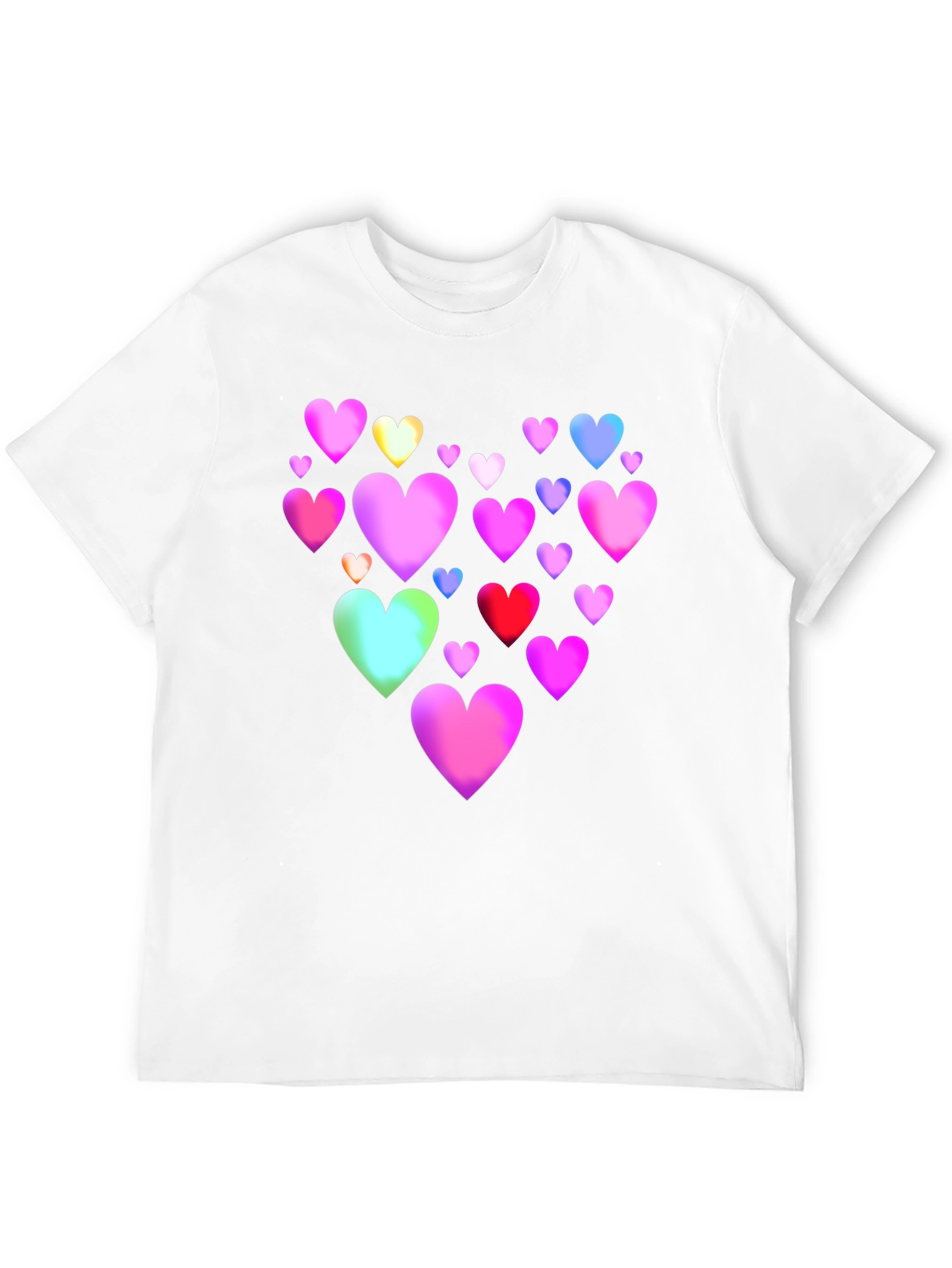 Heart Print Black T-Shirt