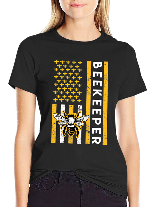 Beekeeper American Flag Bee T-Shirt