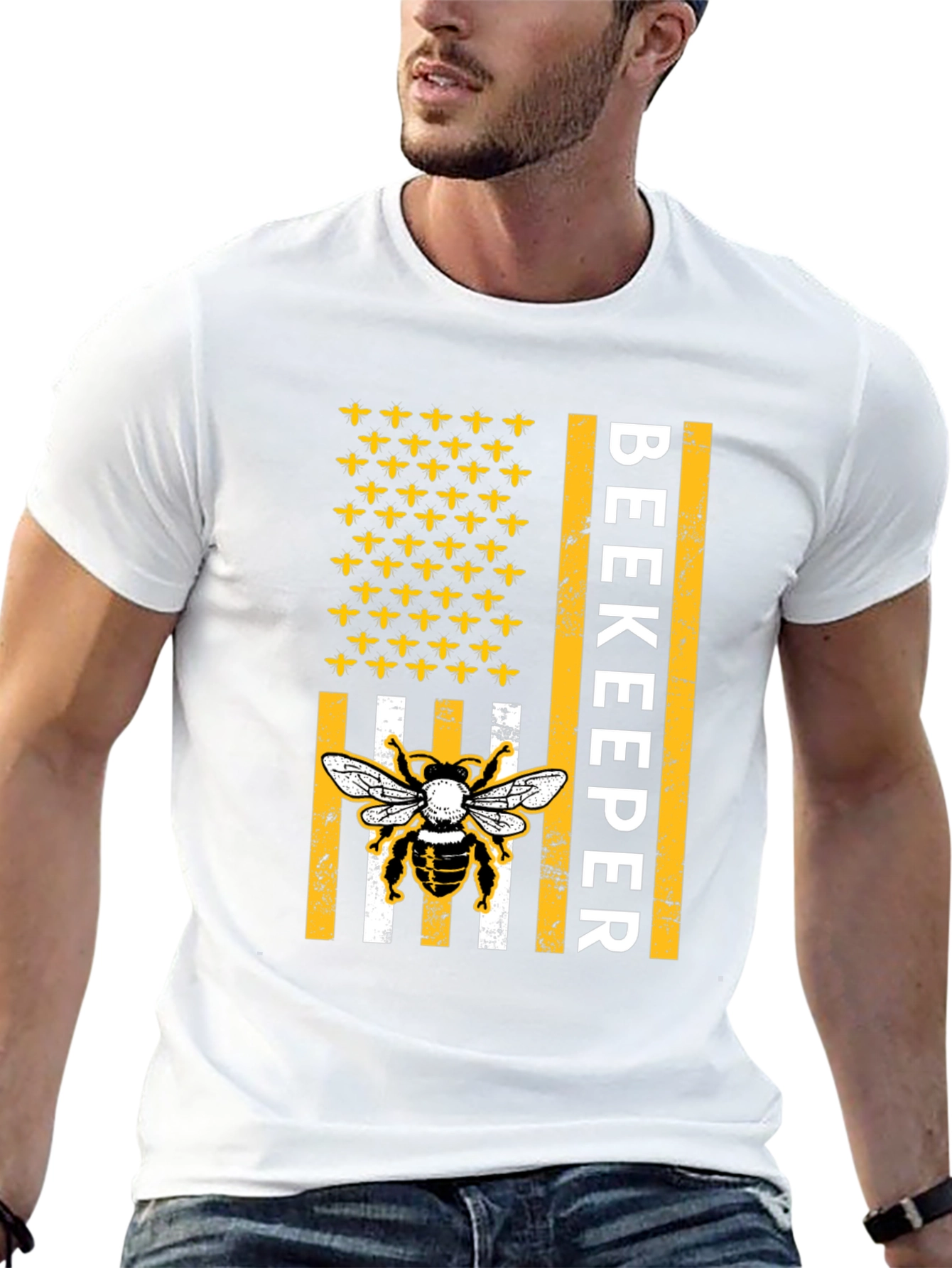 Beekeeper American Flag Bee T-Shirt