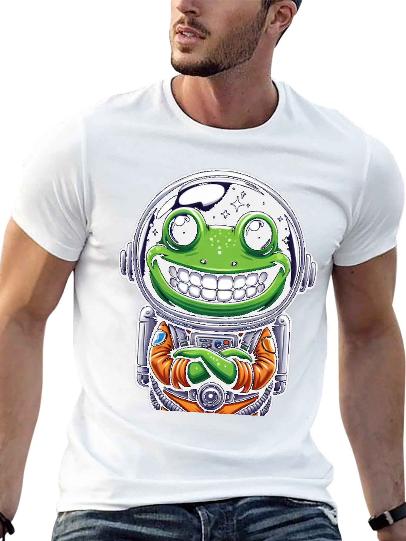 Frog Astronaut Graphic T-Shirt - Space Explorer Tee