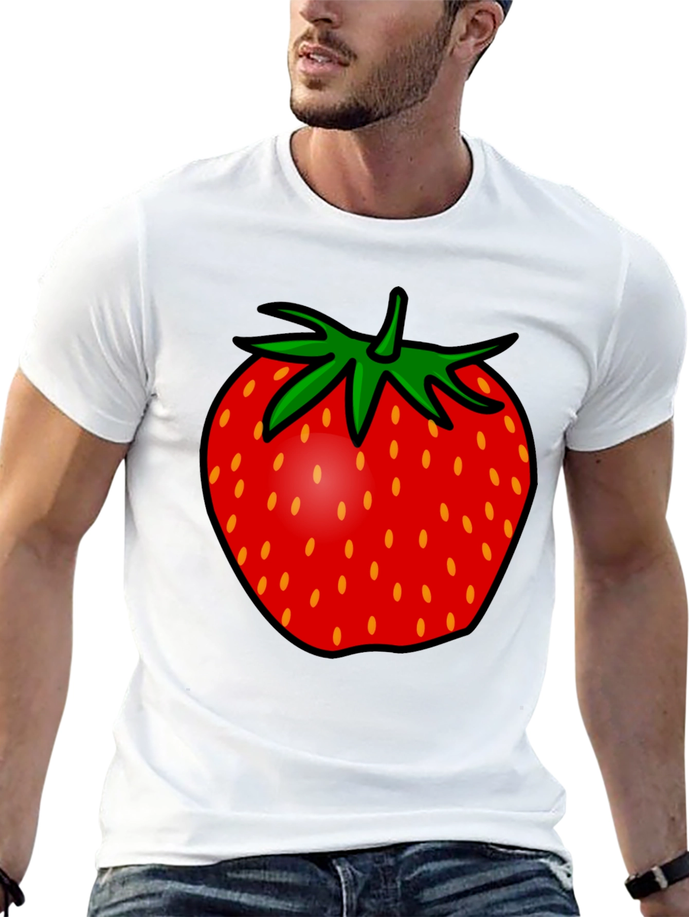 Strawberry Graphic Tee - Black Unisex T-Shirt