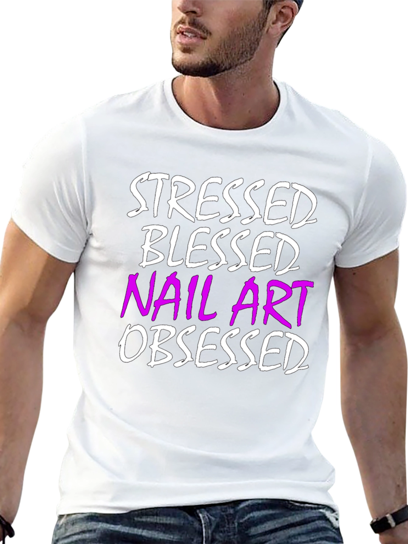 Stressed Blessed Nail Art Obsessed T-Shirt