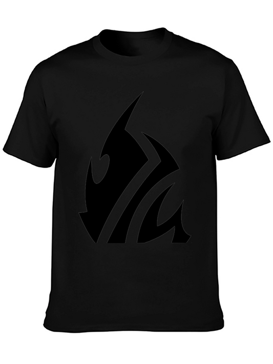 Black Graphic Tee - Abstract Tribal Design