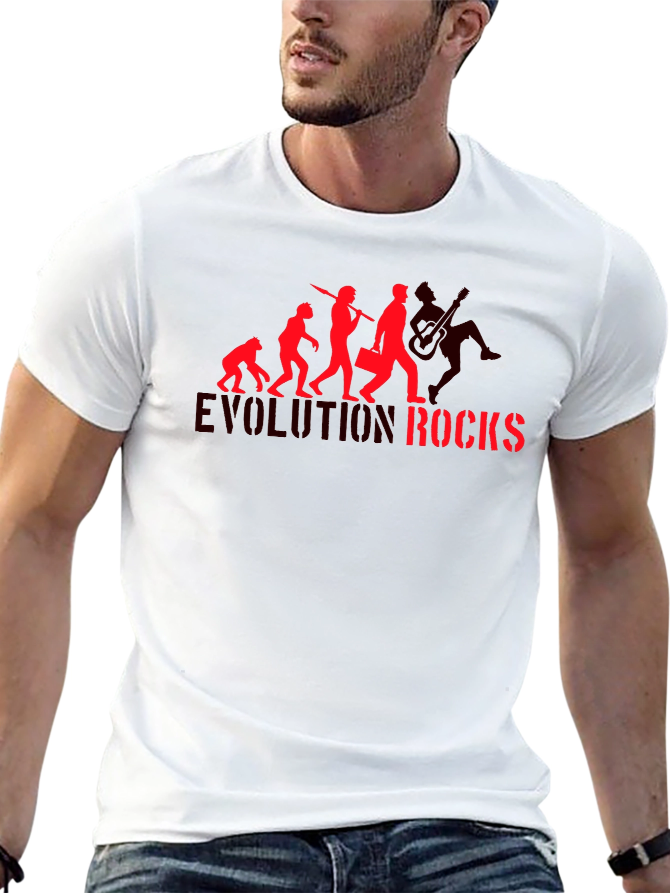 Evolution Rocks Graphic T-Shirt - Black Cotton Tee