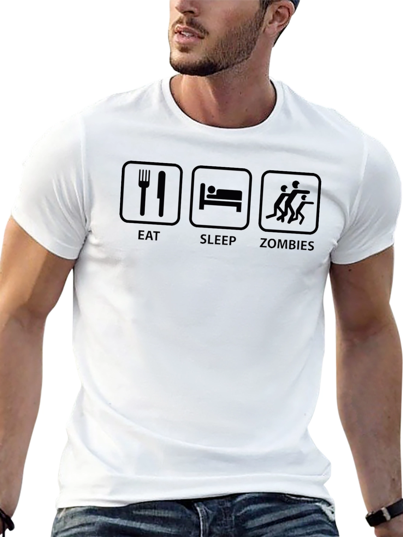 Eat Sleep Zombies T-Shirt - Black Graphic Tee