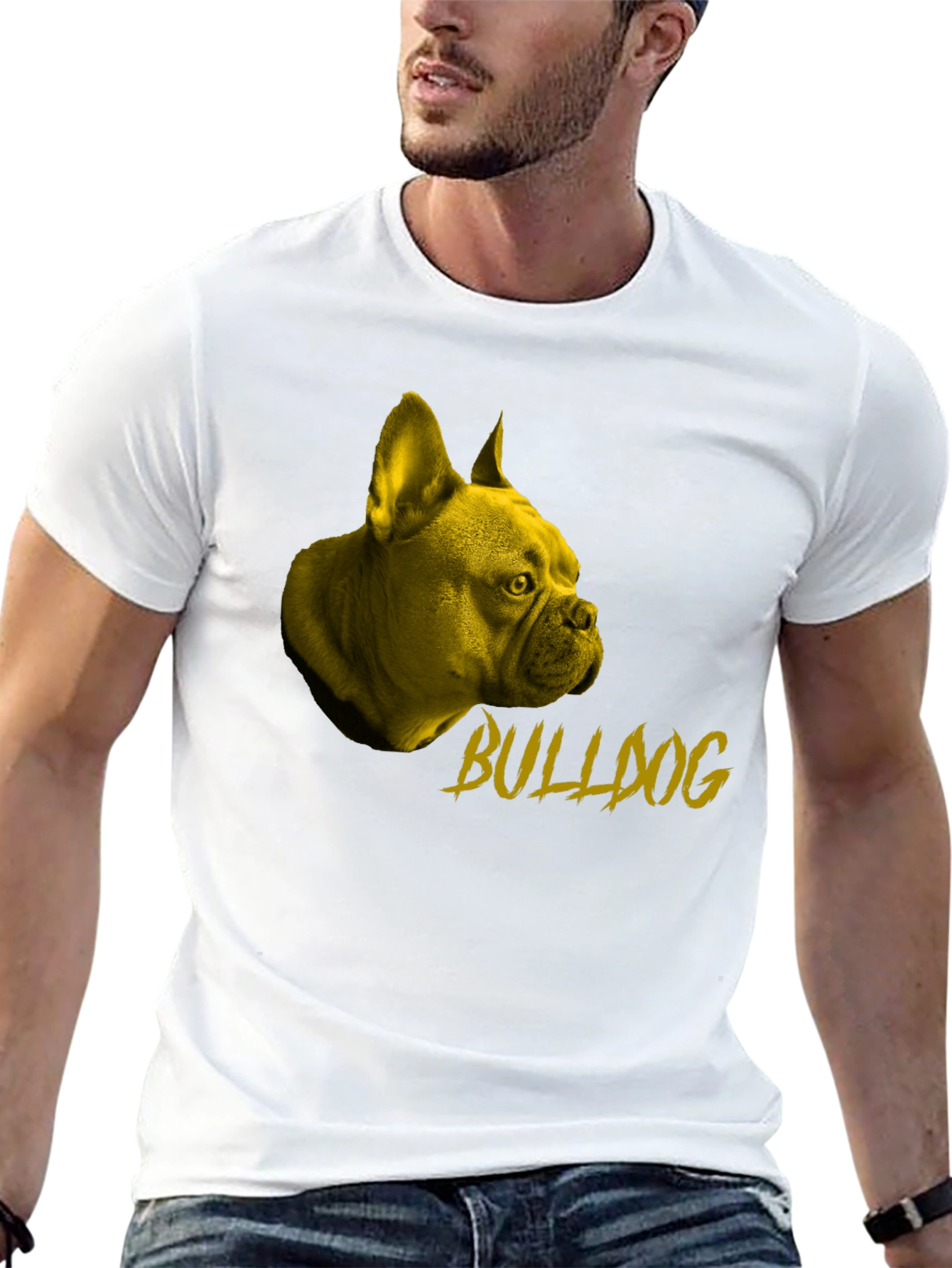 Bulldog Graphic Tee - Stylish Black Cotton T-Shirt