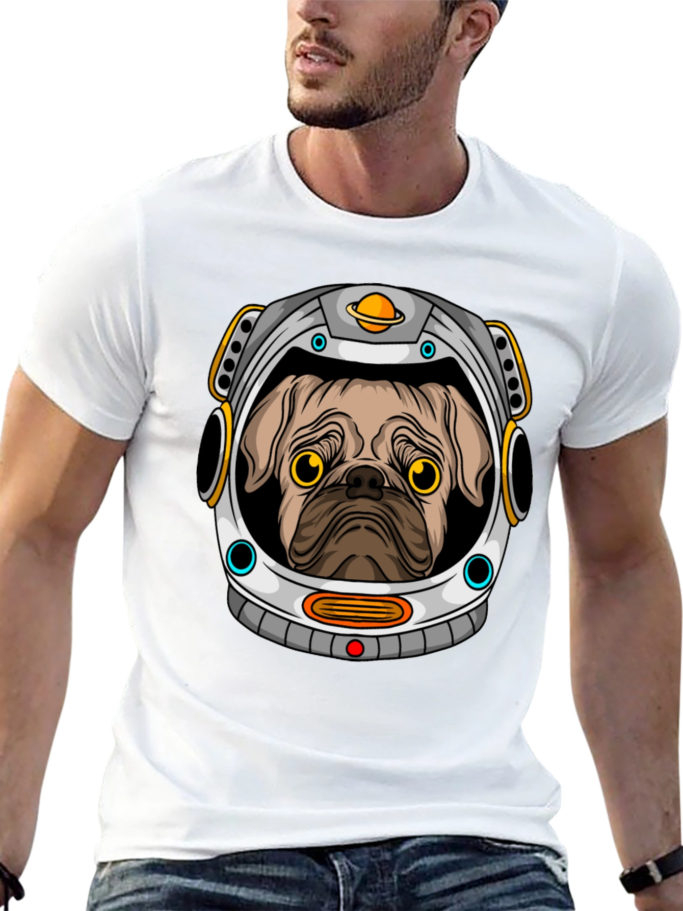 Pug Astronaut Graphic T-Shirt