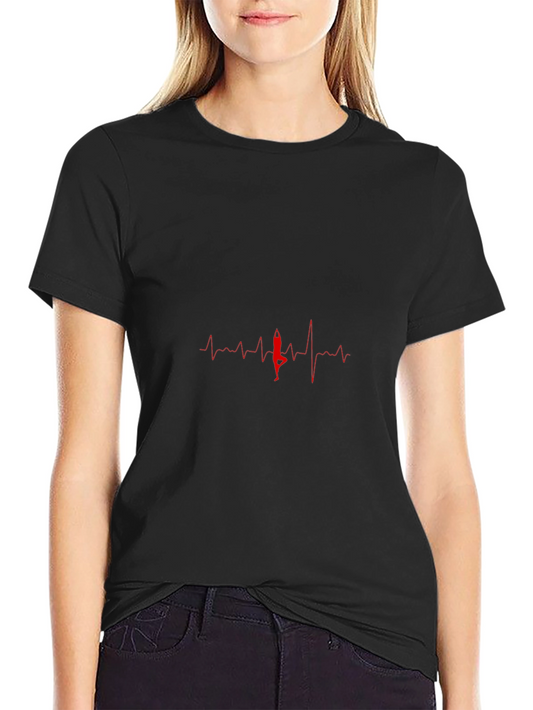 Yoga Heartbeat Graphic Tee - Black