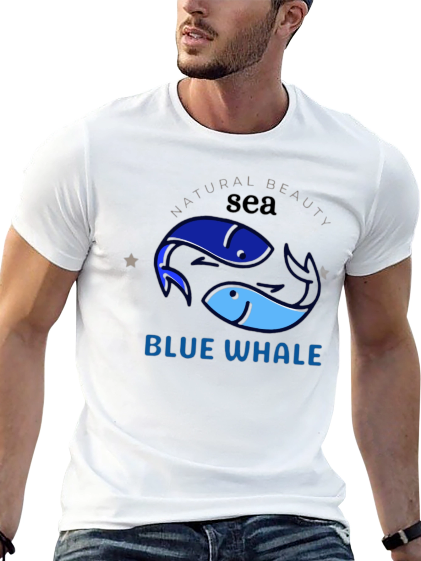 Blue Whale Sea Graphic T-Shirt