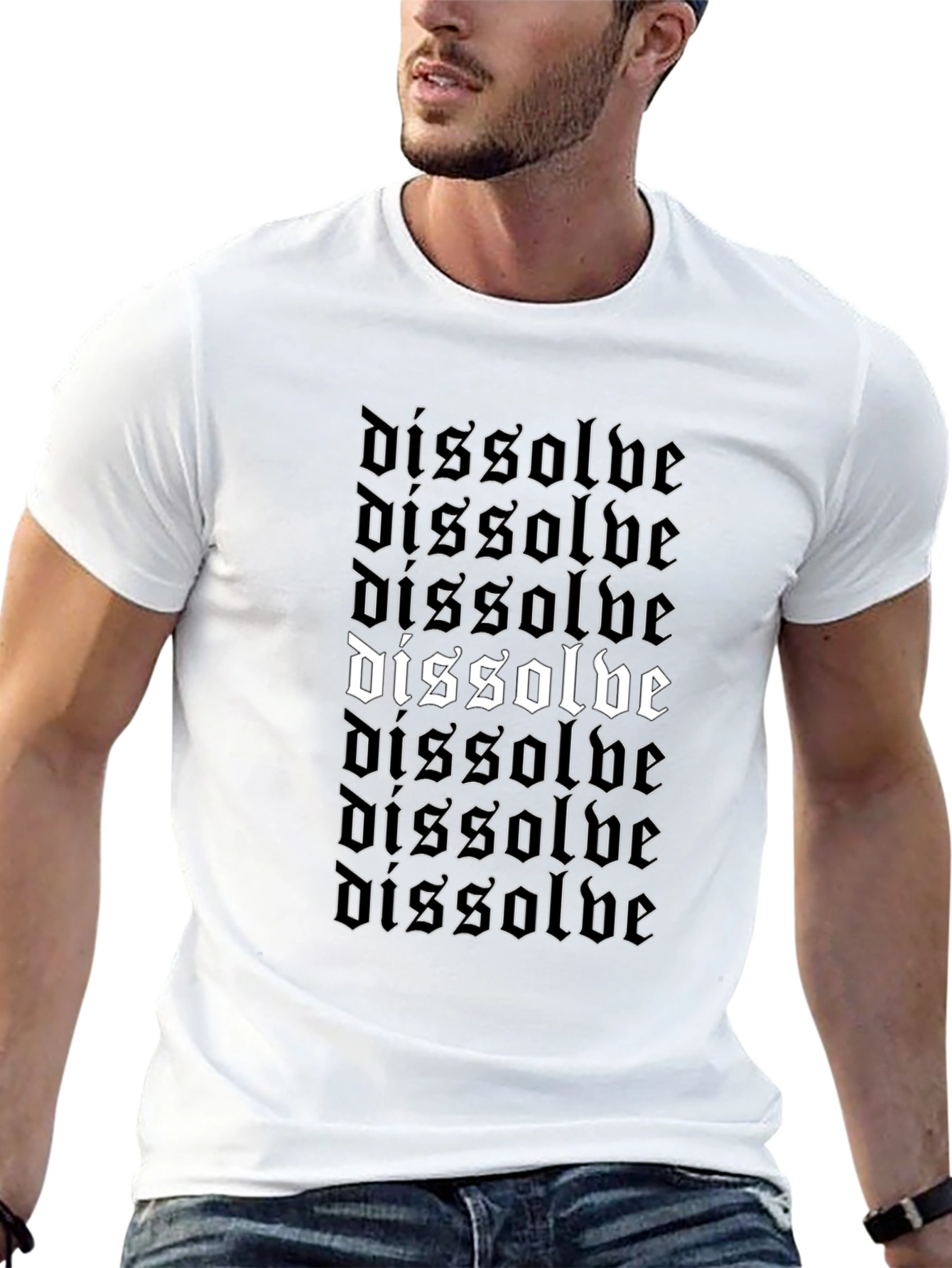 Dissolve Gothic Text Black Graphic T-Shirt