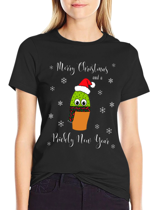 Prickly New Year Christmas Cactus T-Shirt