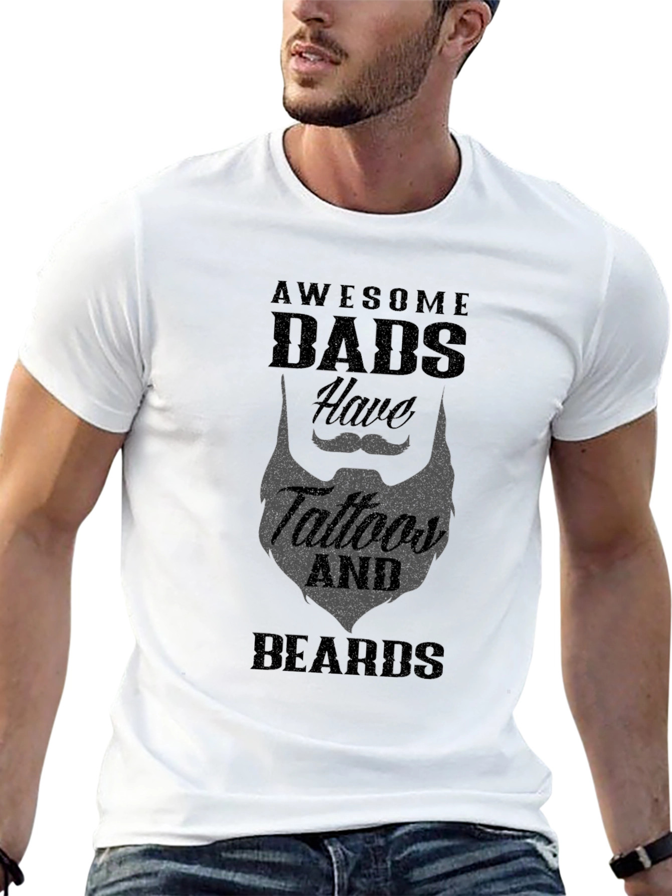 Awesome Dads Tattoos & Beards Graphic Tee