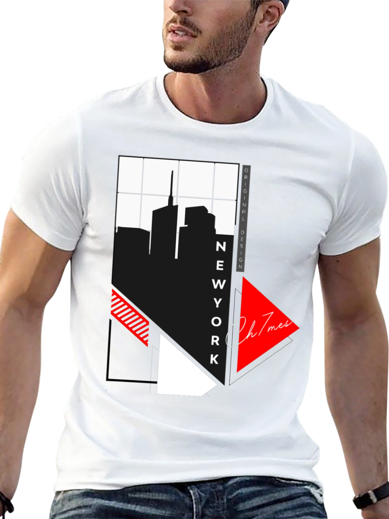 New York Skyline Graphic Print T-Shirt