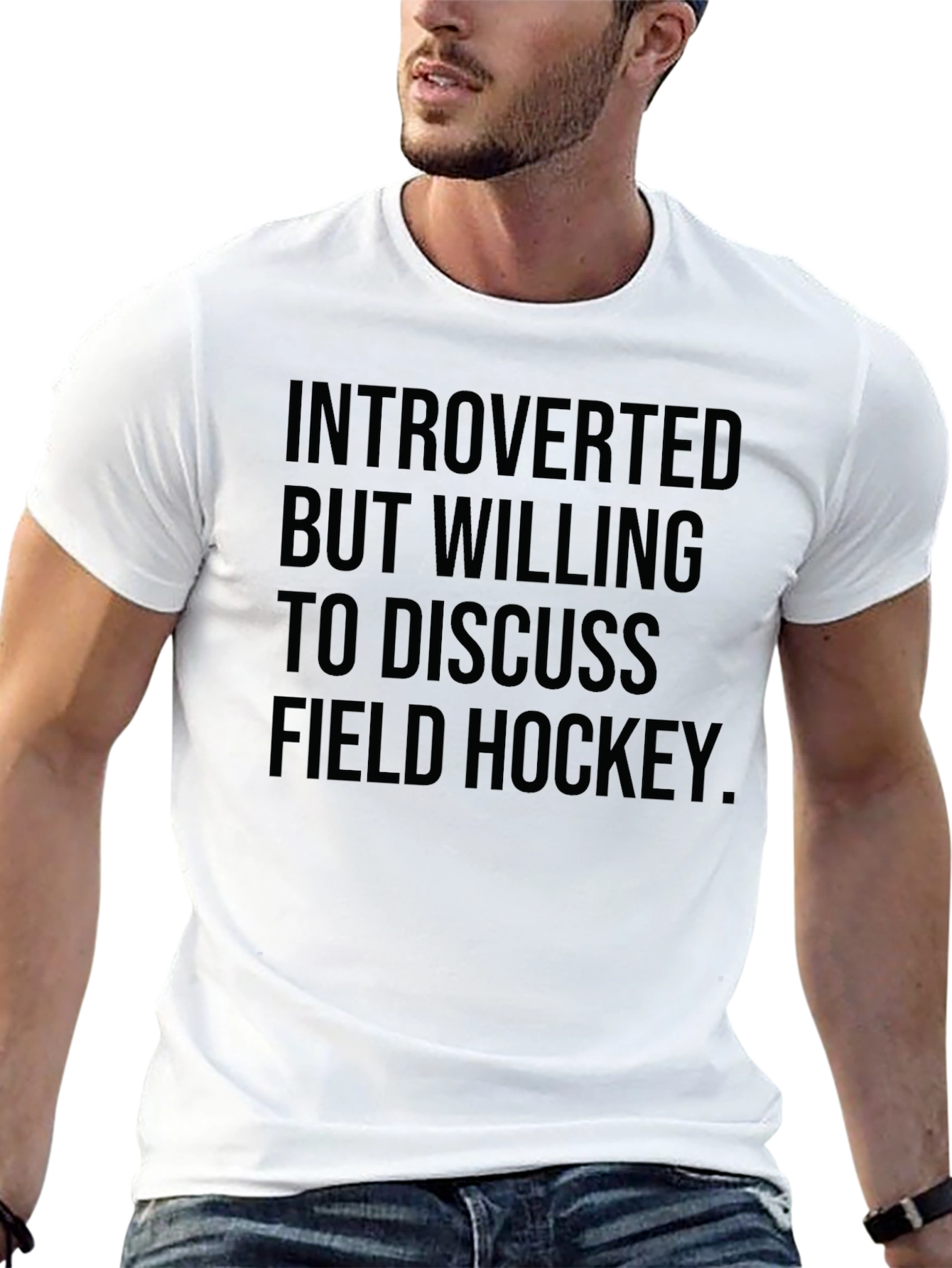 Introverted Field Hockey T-Shirt Funny Tee