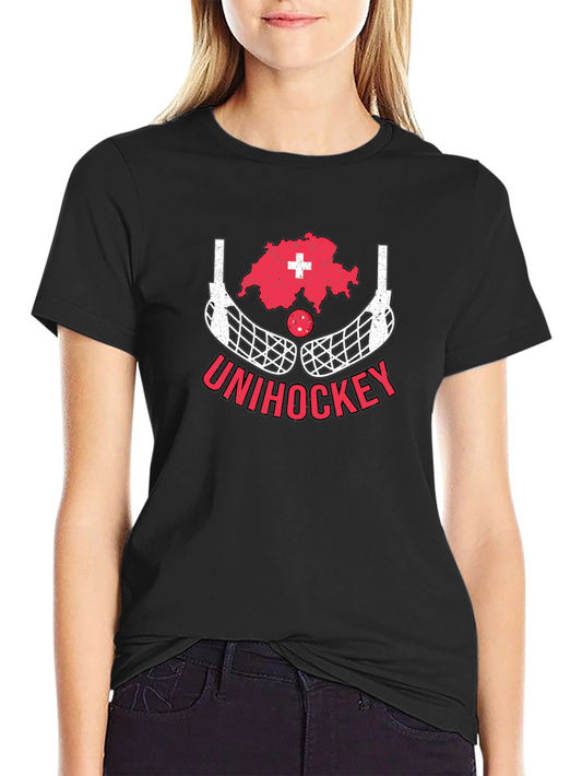 Unihockey Switzerland Map T-Shirt