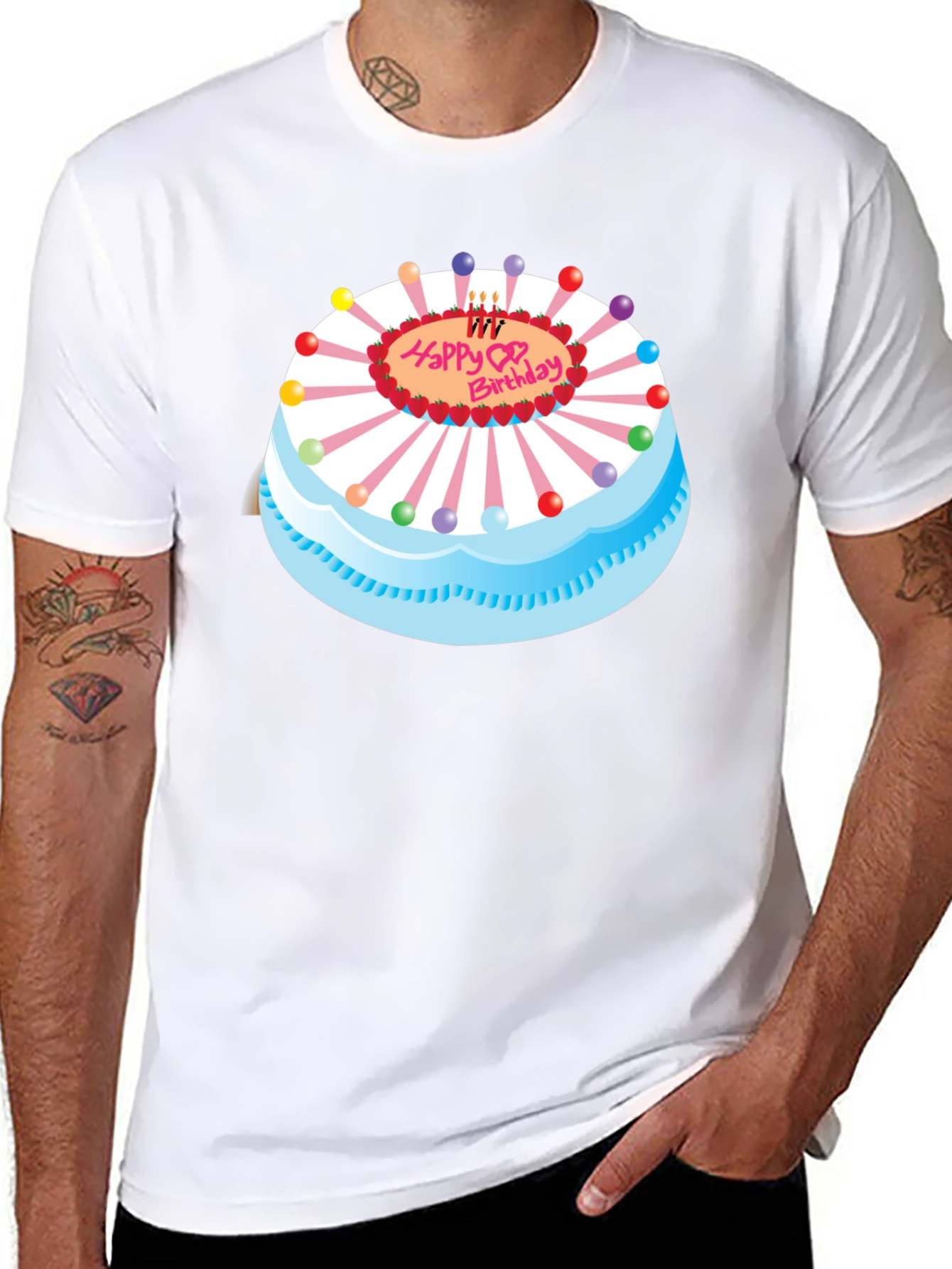 Birthday Cake Graphic Black Tee
