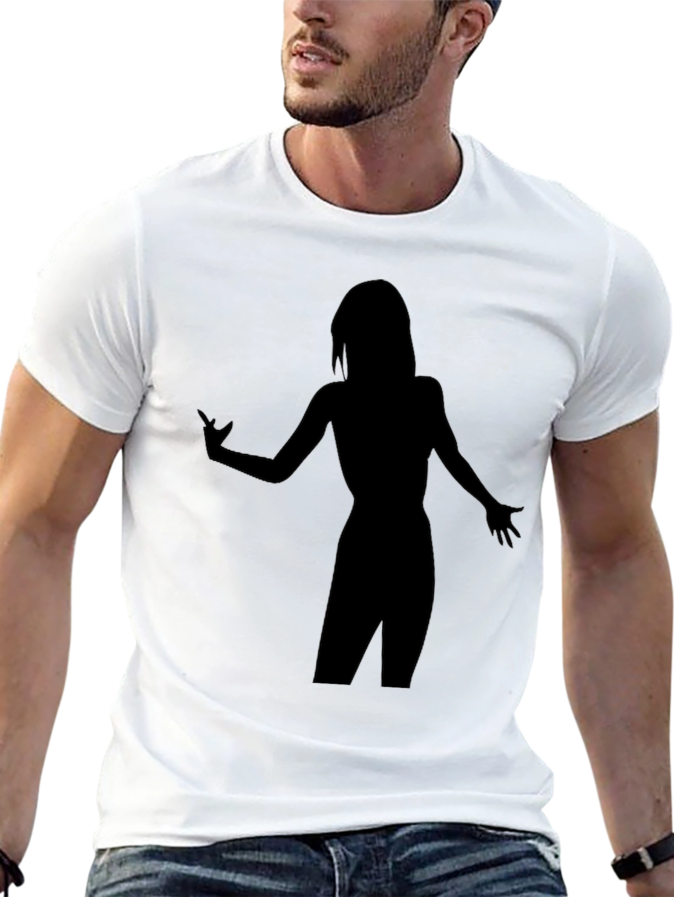 Silhouette Graphic T-Shirt - Stylish Black Tee