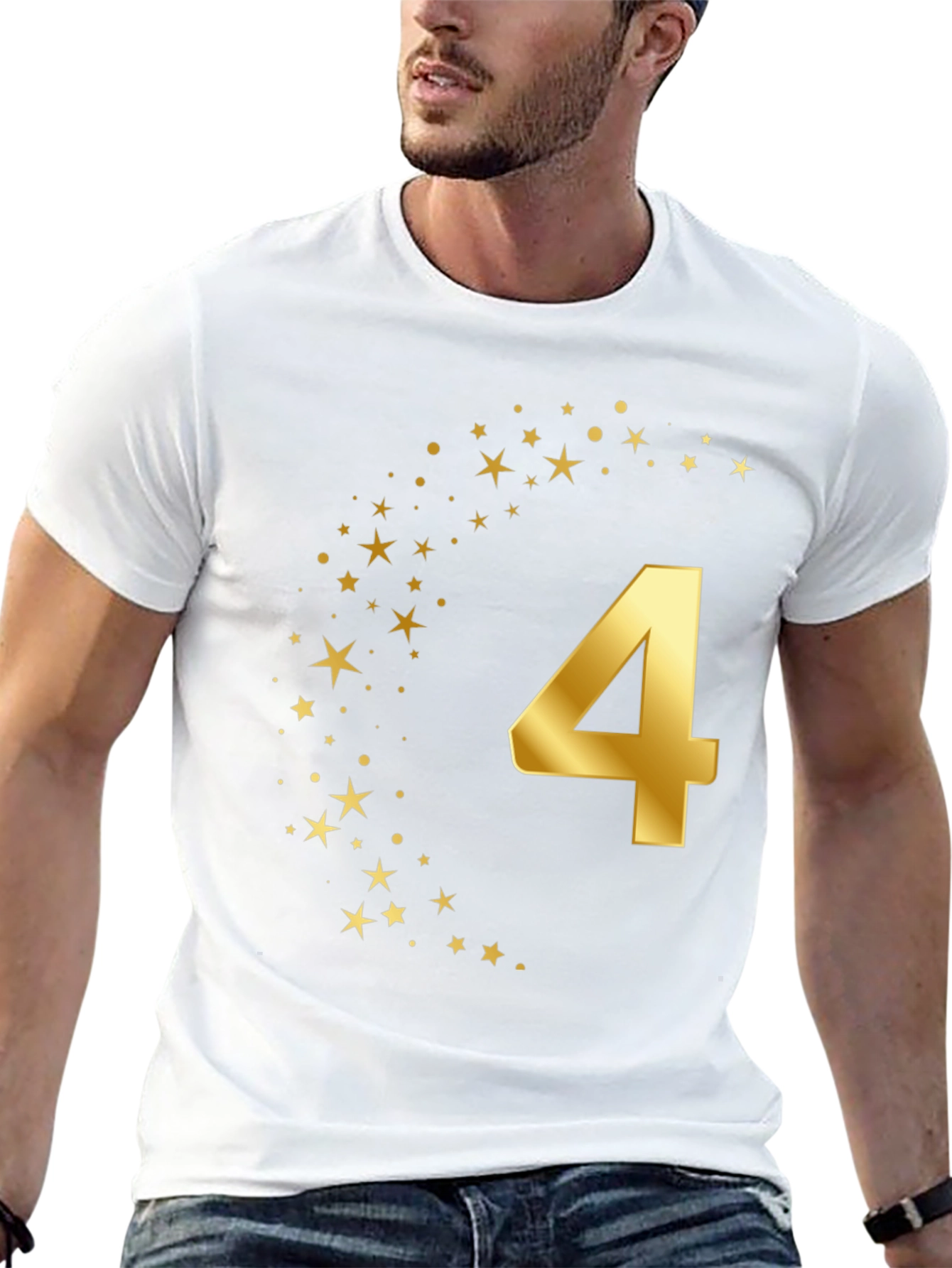 Golden Number Four Starry Tee