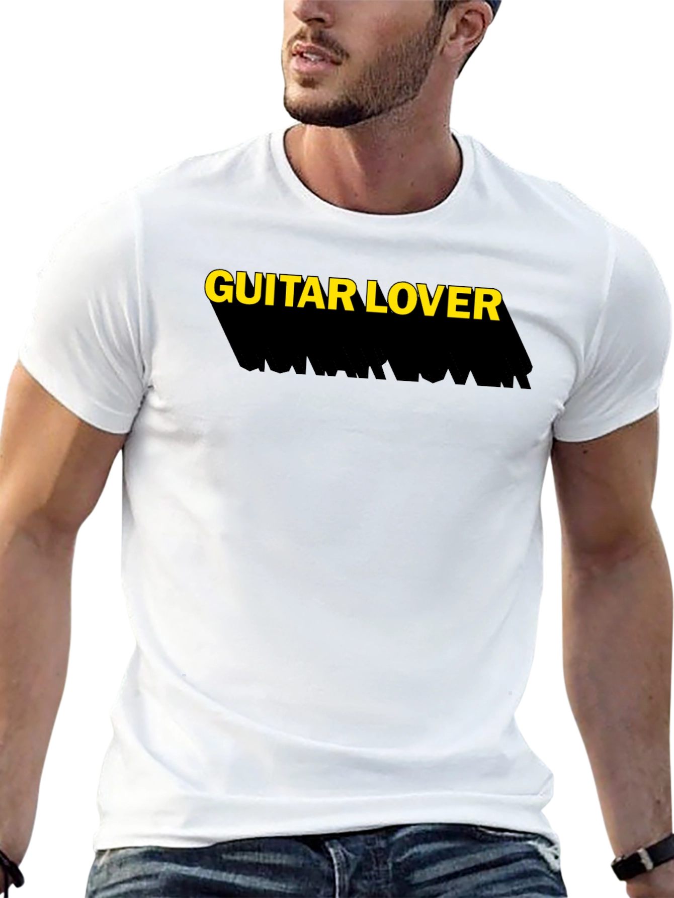Guitar Lover Black T-Shirt Casual Tee
