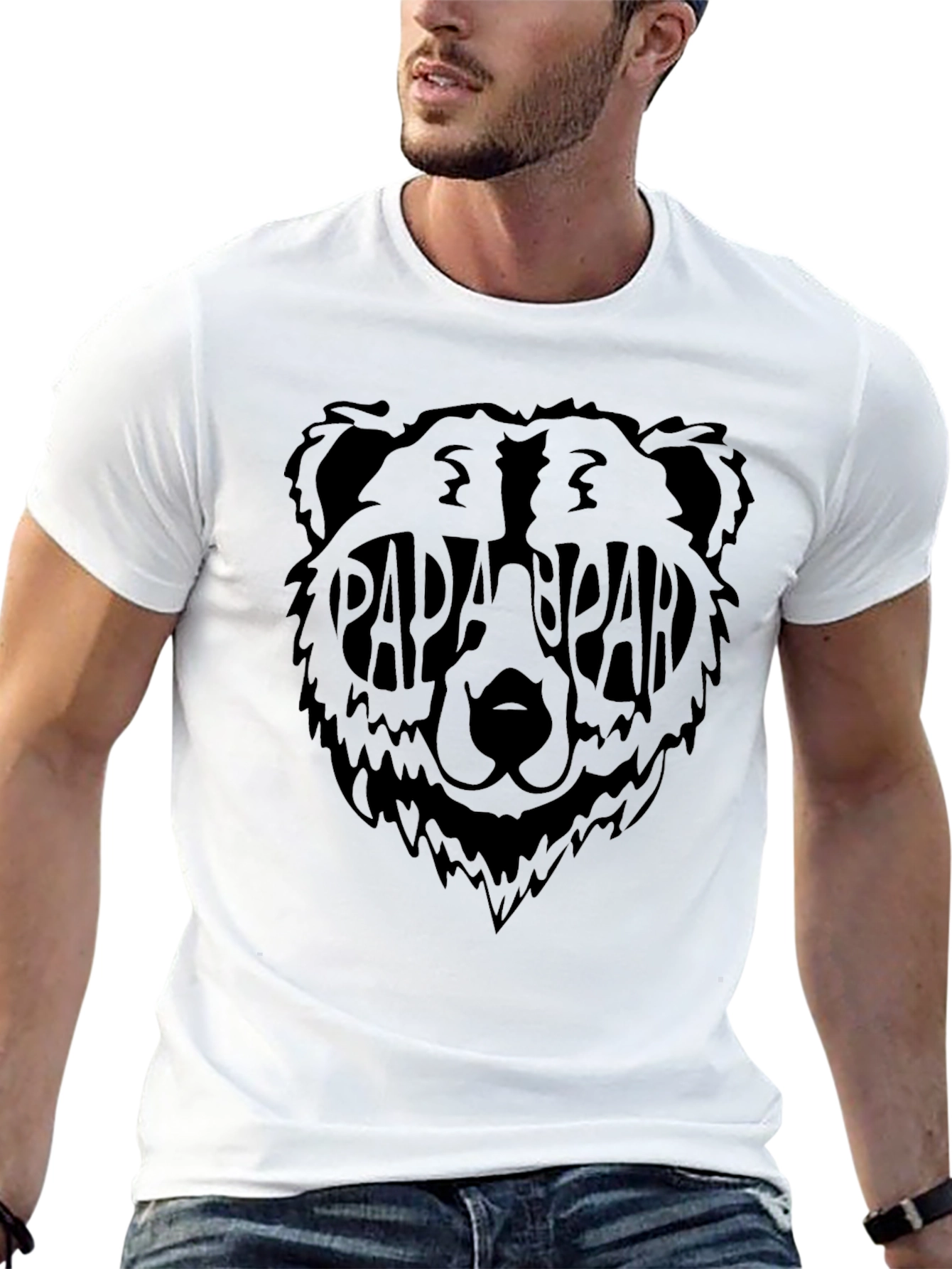 Papa Bear T-Shirt - Black Graphic Tee