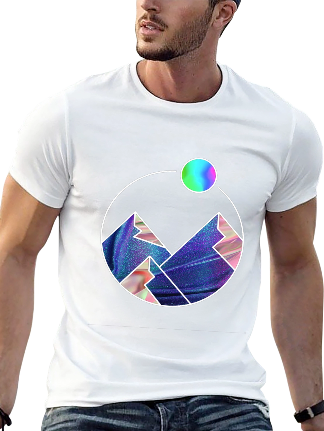 Mountainscape Graphic Tee - Black Cotton Blend