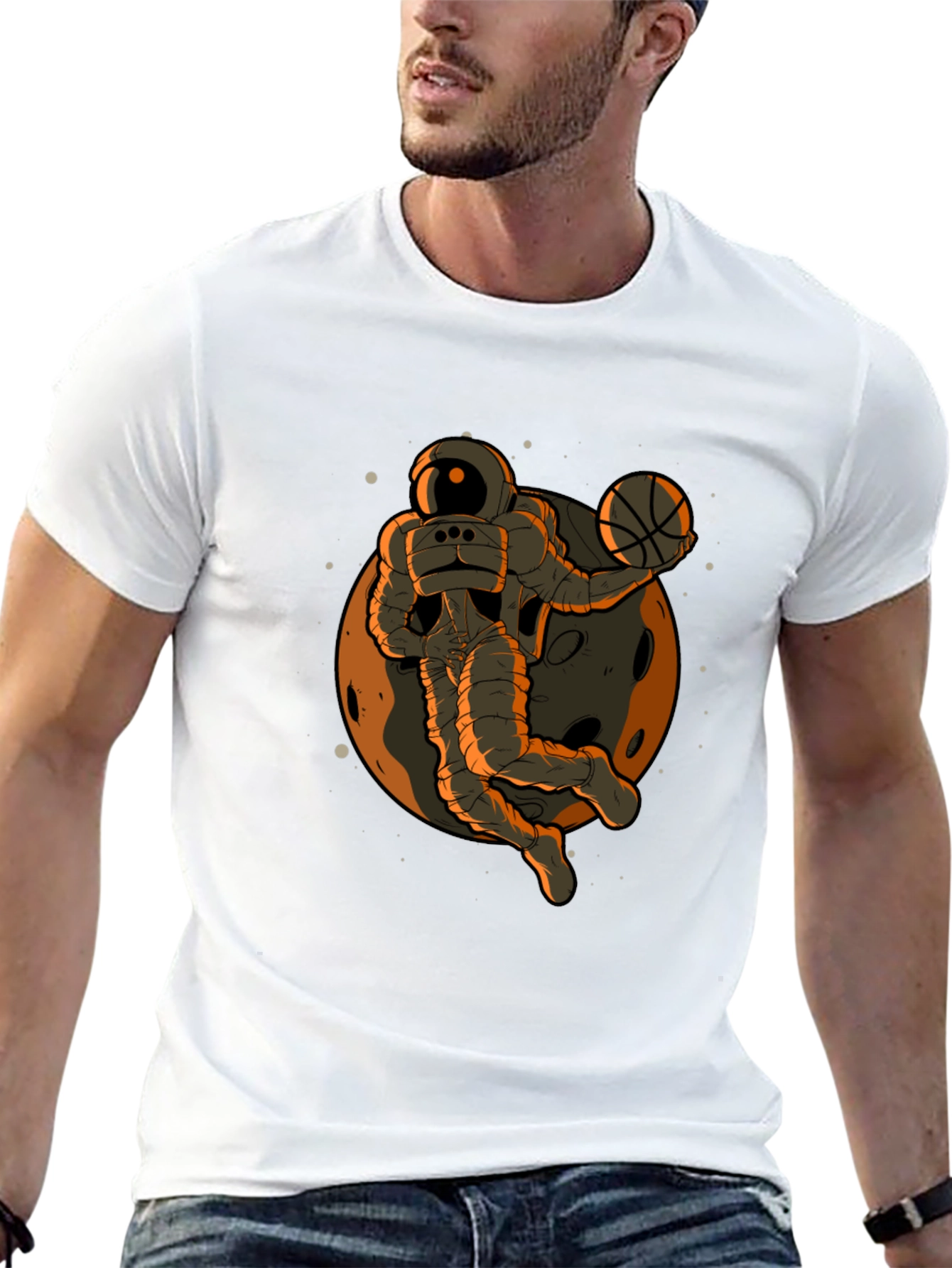 Astronaut Dunk Black T-Shirt - Space Basketball Fan Apparel