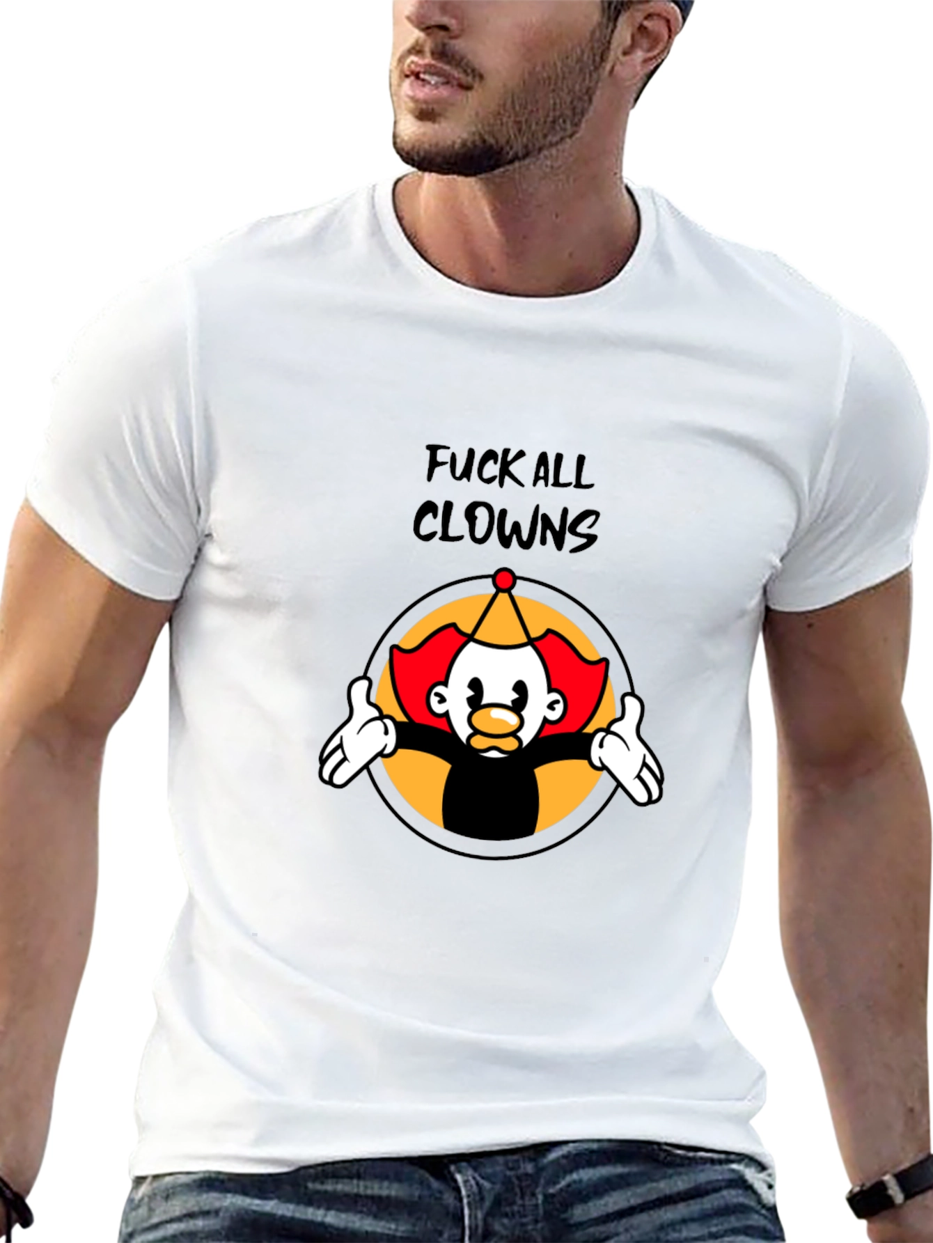 Fuck All Clowns Graphic Tee - Black Cotton T-Shirt
