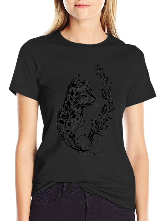 Mens Black Cat Graphic Tee
