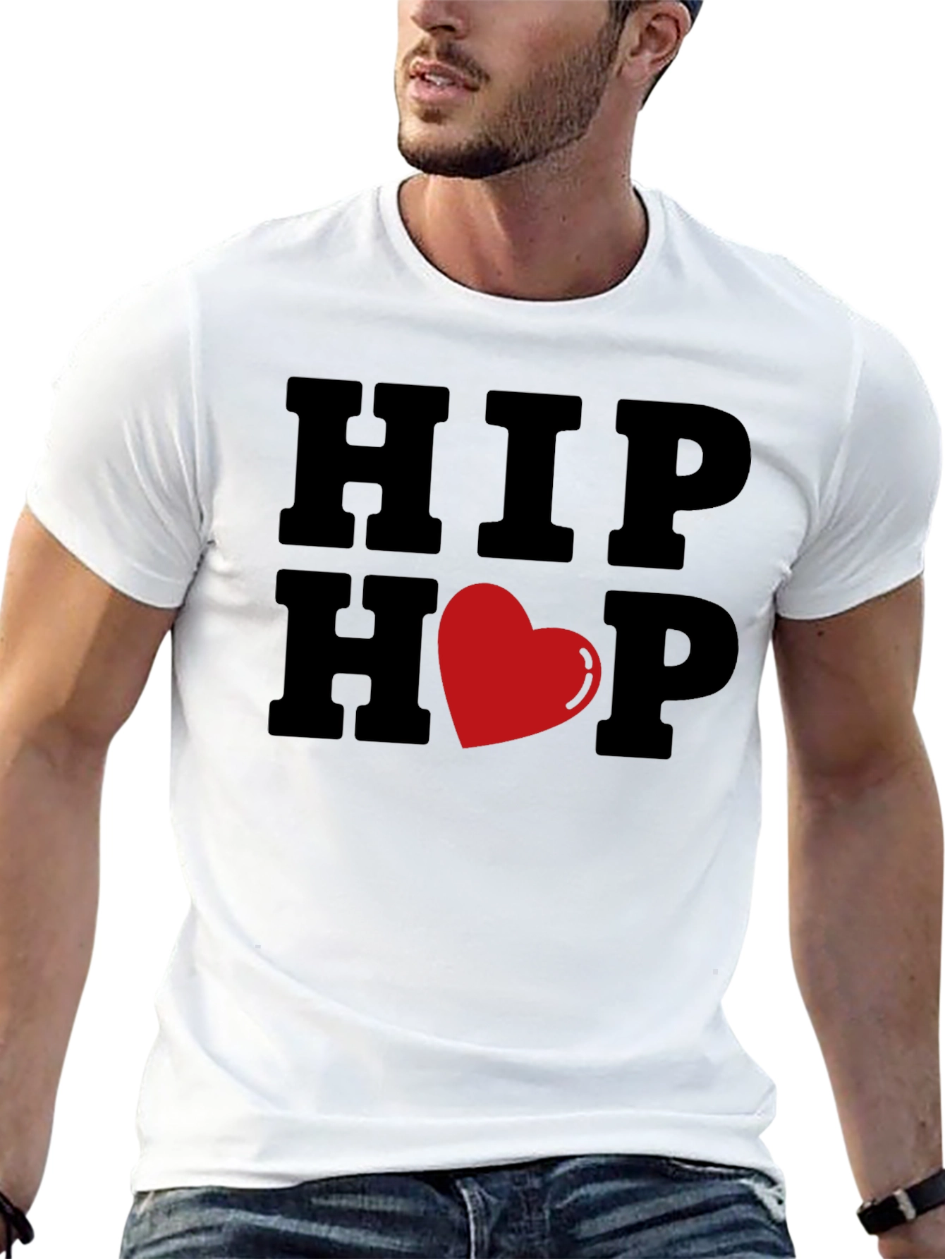 Hip Hop Love Graphic Tee - Mens Black T-Shirt