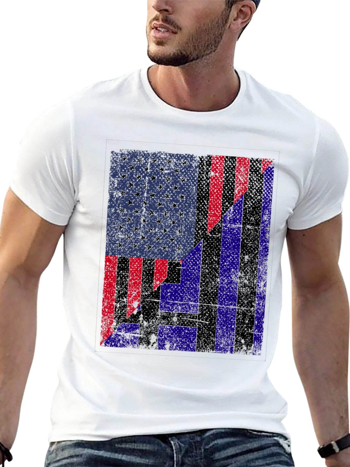 Patriotic USA/Greece Flag Graphic Tee