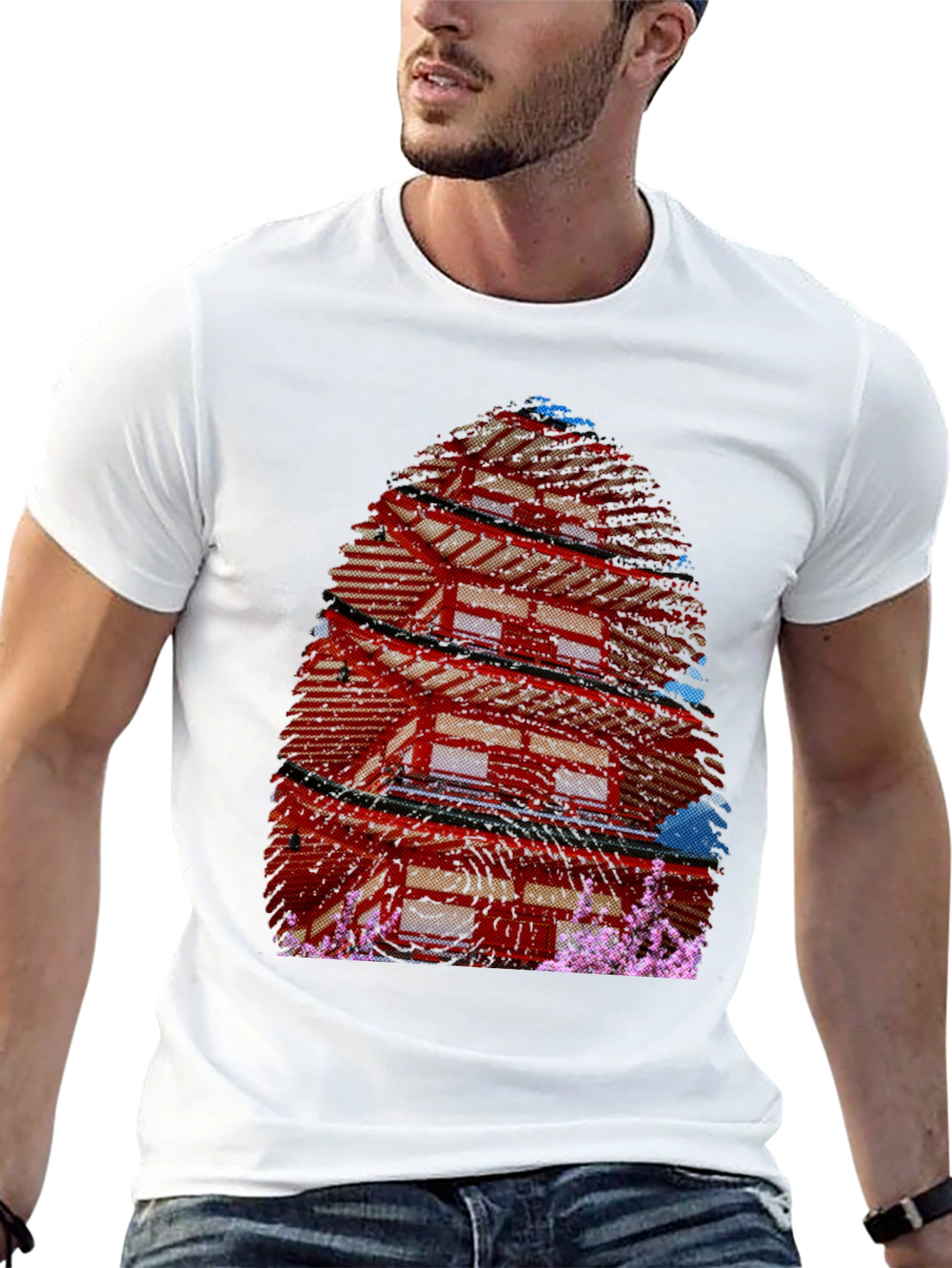 Japanese Pagoda T-Shirt - Black Graphic Tee