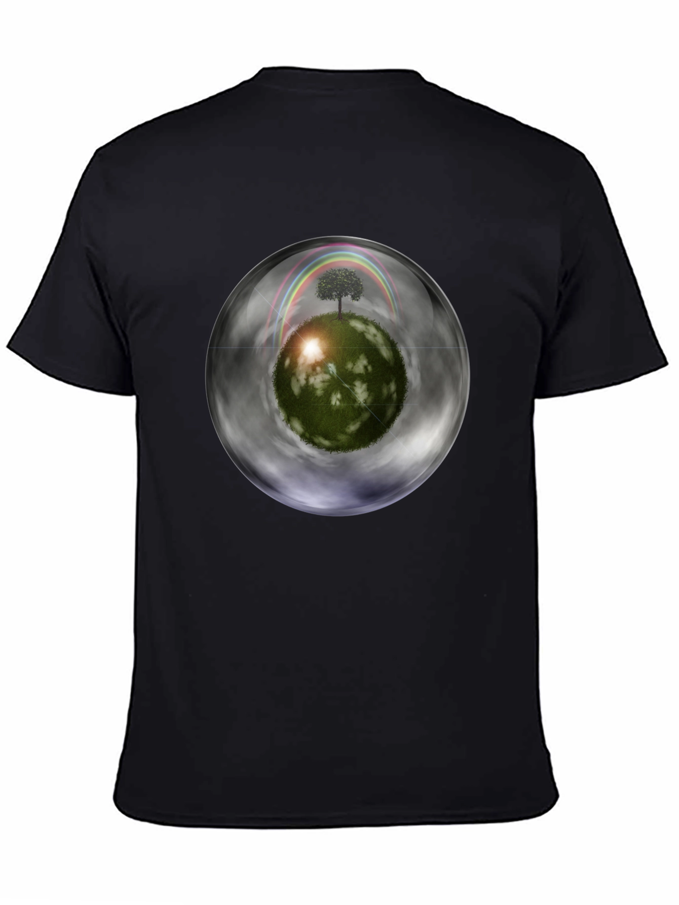 Magical Orb Graphic Tee - Black Cotton Shirt