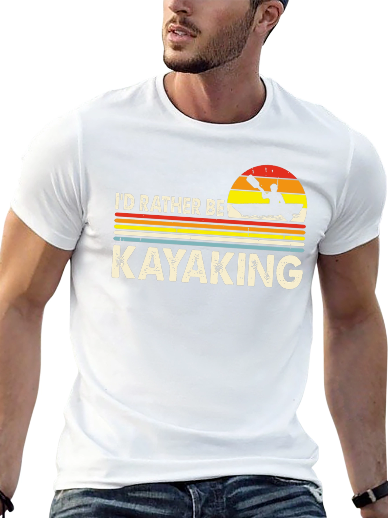 Id Rather Be Kayaking T-Shirt - Retro Design