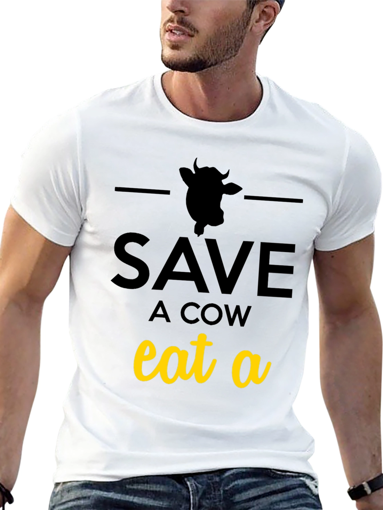 Save a Cow Eat a... T-Shirt - Black