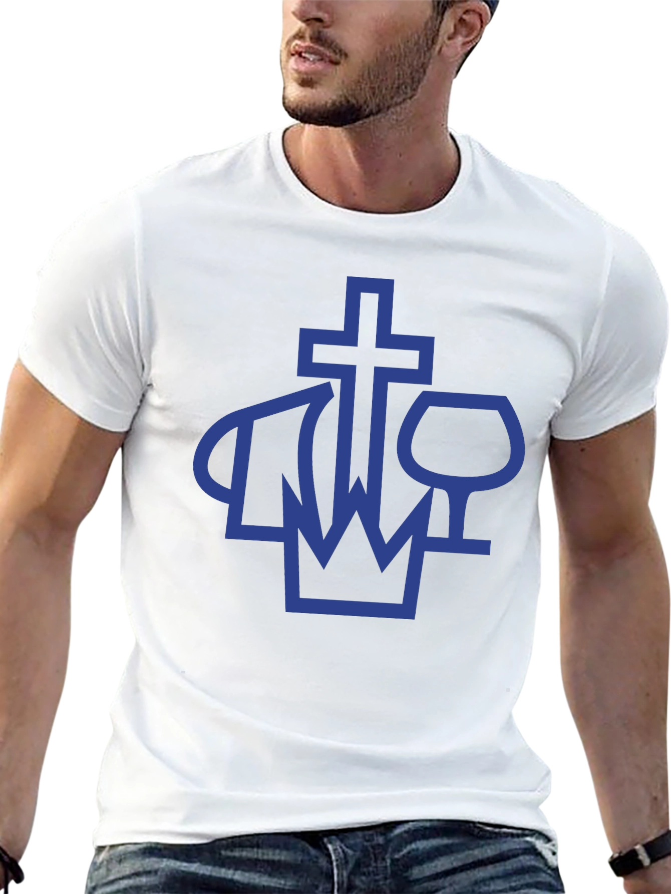 Crown Cross and Wine Glass T-Shirt